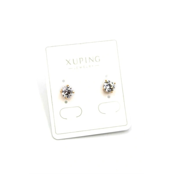 biçomi Büyük Boy Tek Taş Küpe - Altın