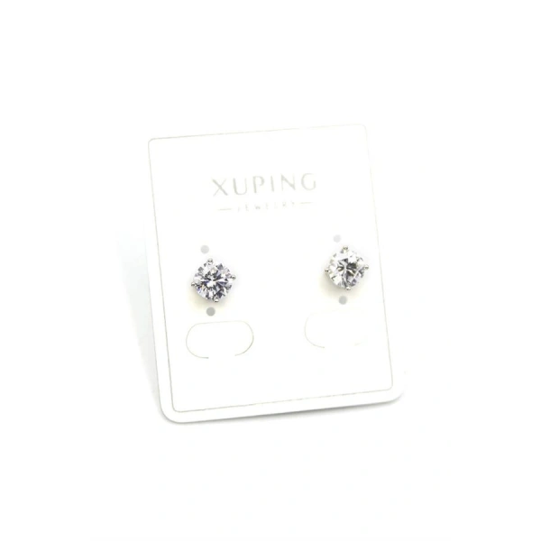 biçomi Büyük Boy Tek Taş Küpe - Gümüş