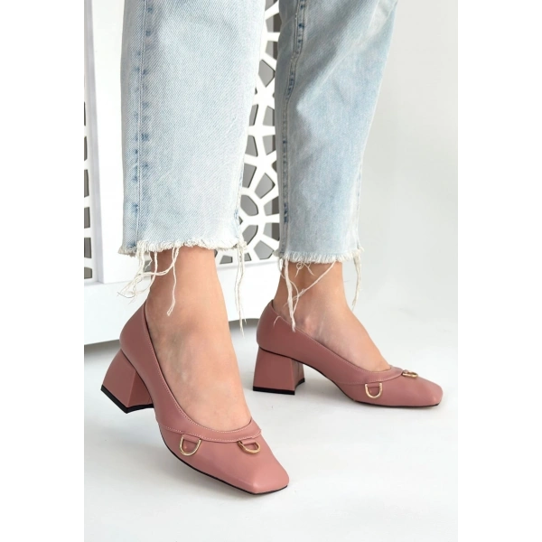 BİÇOMİ Cande Pudra Cilt Topuklu Ayakkabı