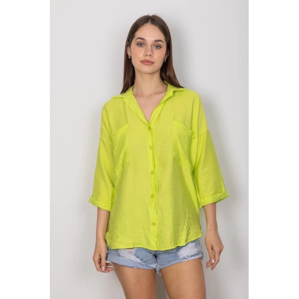 BİÇOMİ Cepli salaş gömlek t1010