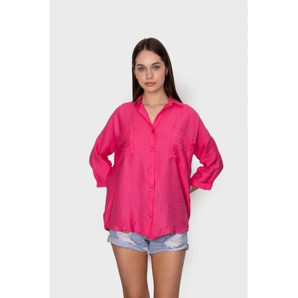 BİÇOMİ Cepli salaş gömlek t1010