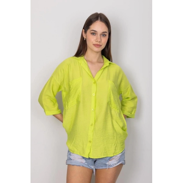 BİÇOMİ Cepli salaş gömlek t1010