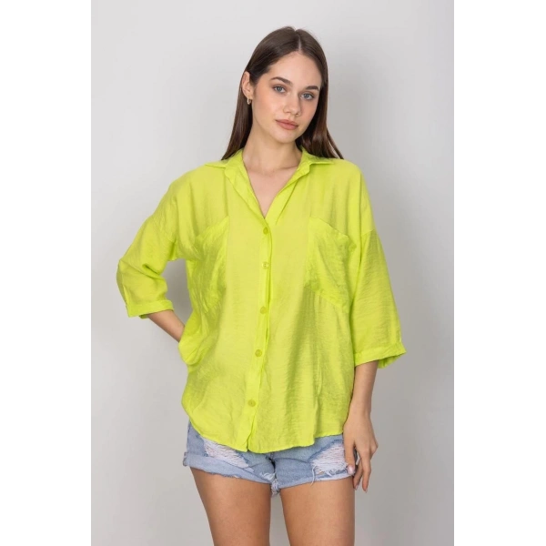 BİÇOMİ Cepli salaş gömlek t1010