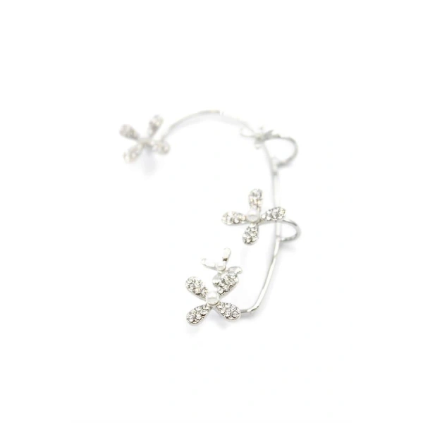 biçomi Çiçek Kıkırdak Küpe - Gümüş