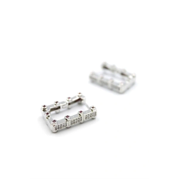 biçomi Dikdörtgen Küpe - Gümüş