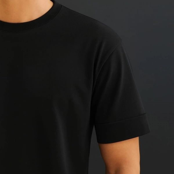 Biçomi Erkek Basic Oversize Double Face Kumaş Kısa Kollu Tshirt