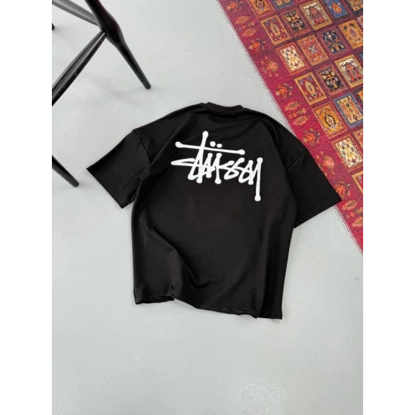 Biçomi Erkek Baskılı Oversize T-shirt - Siyah