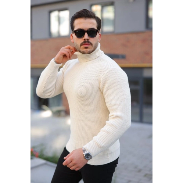 Biçomi Erkek Boğazlı Örme Kazak