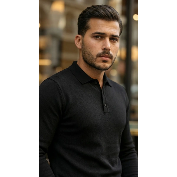 Biçomi Erkek Düğme Yakalı Triko