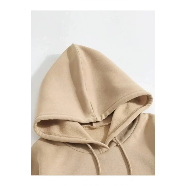 Biçomi Erkek Düz Kapüşonlu Sweat - Bej