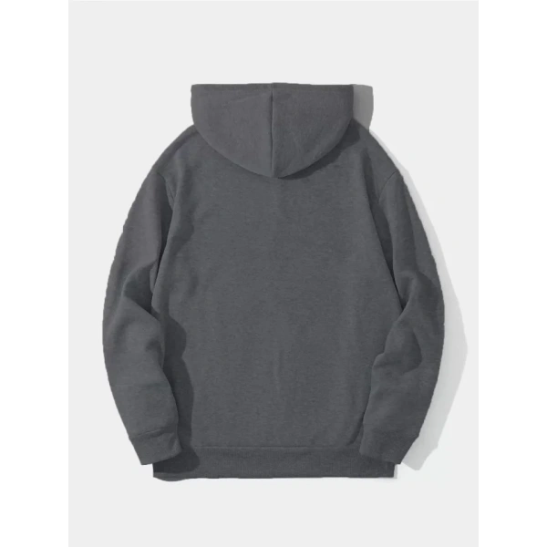 Biçomi Erkek Düz Kapüşonlu Sweat - Füme