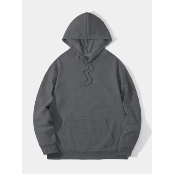 Biçomi Erkek Düz Kapüşonlu Sweat - Füme