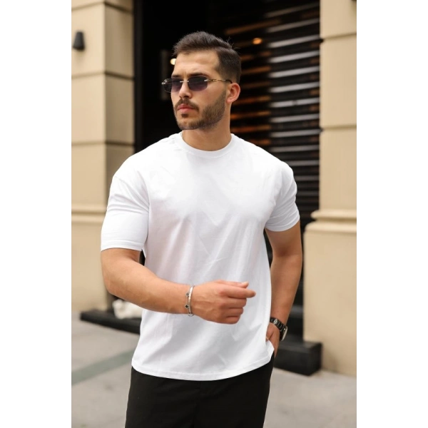 Biçomi Erkek Kolları Dar Kesim Rahat Kalıp Basic Tişört