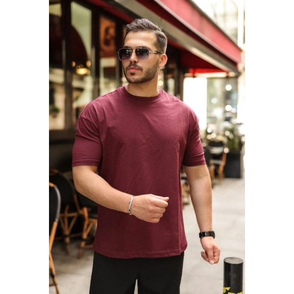 Biçomi Erkek Kolları Dar Kesim Rahat Kalıp Basic Tişört