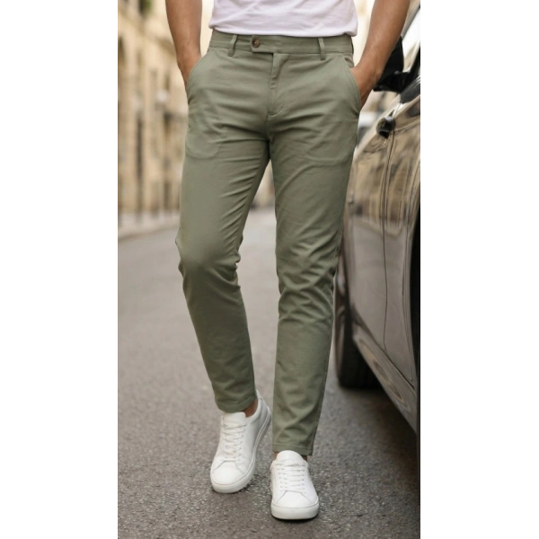 Biçomi Erkek Slim Fit Dilli Kumaş Pantolon