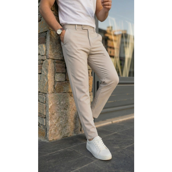 Biçomi Erkek Slim Fit Dilli Kumaş Pantolon