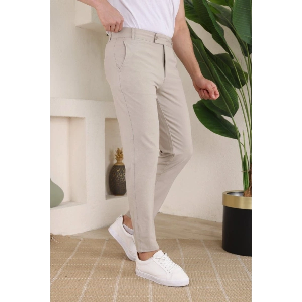 Biçomi Erkek Slim Fit Dilli Kumaş Pantolon