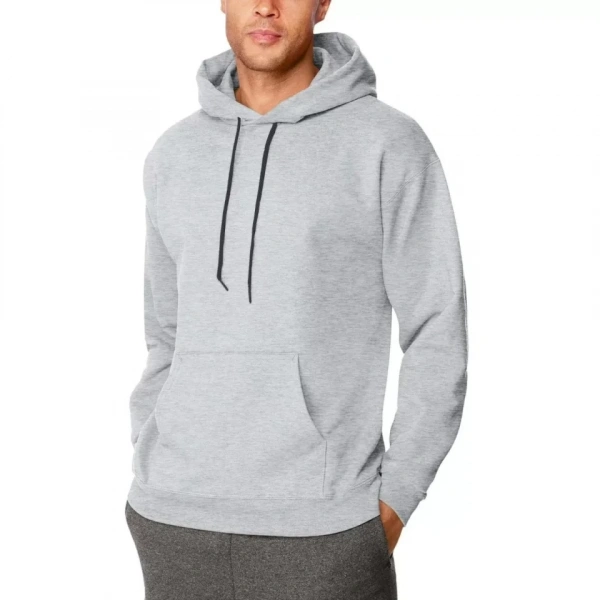 Biçomi Erkek Uzun Kol Kapşonlu Basic Sweatshirt Hoodie - Gri