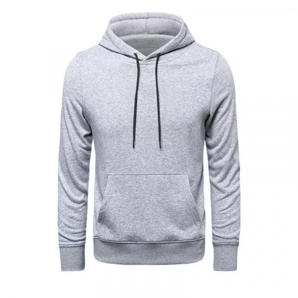 Biçomi Erkek Uzun Kol Kapşonlu Basic Sweatshirt Hoodie - Gri