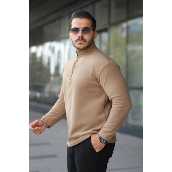 Biçomi Erkek Zip Yaka Polar Sweat