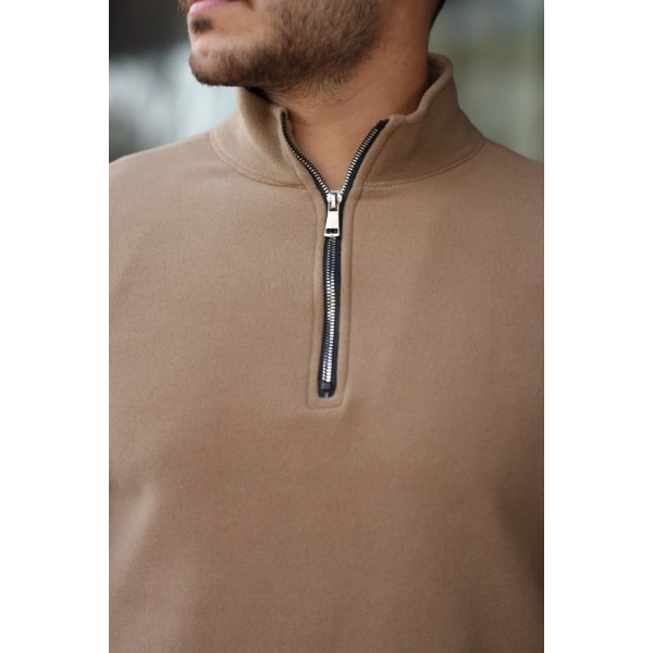 Biçomi Erkek Zip Yaka Polar Sweat