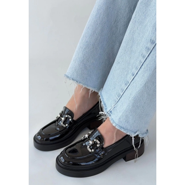 BİÇOMİ Ertin Siyah Rugan Oxford Ayakkabı