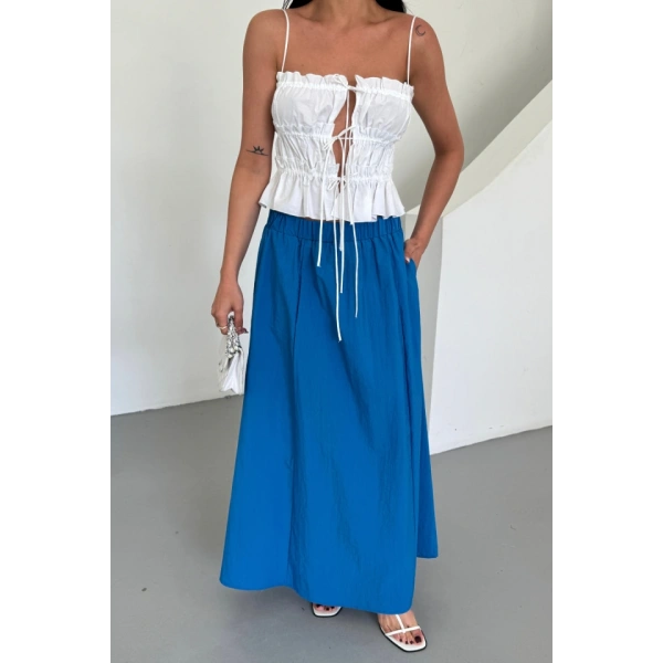 Biçomi ETEK ŞANEL BOY SOFT KUMAŞ - Saks