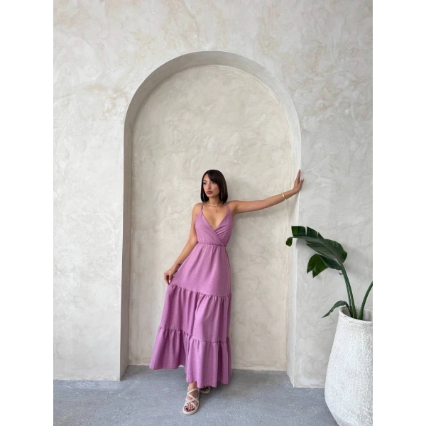 BİÇOMİ Fırfırlı katlı elbise s255049