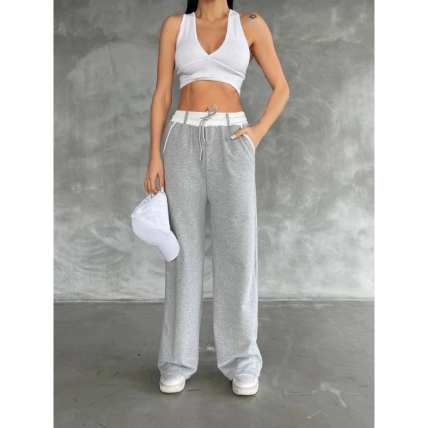 BİÇOMİ Garnili bol paça pantolon