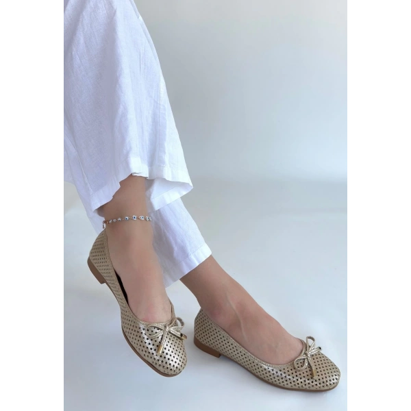 BİÇOMİ Icar Bej Cilt Babet Ayakkabı