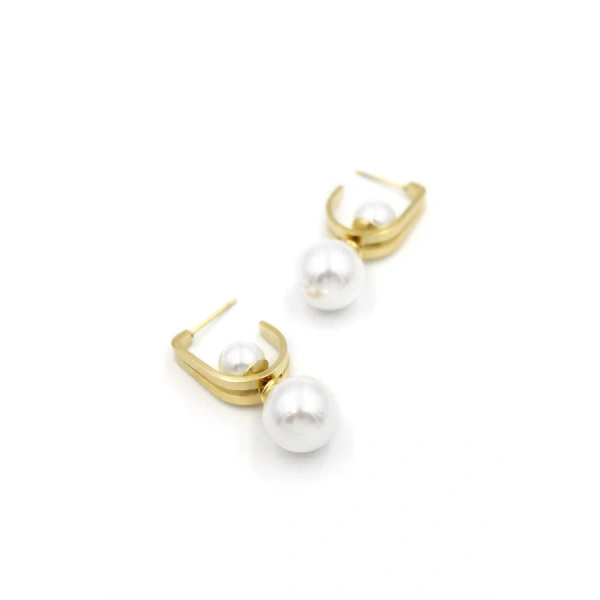 biçomi İncili Küpe - Altın