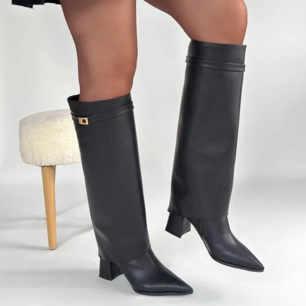 BİÇOMİ Jike Siyah Cilt Tak Çıkar Çizme