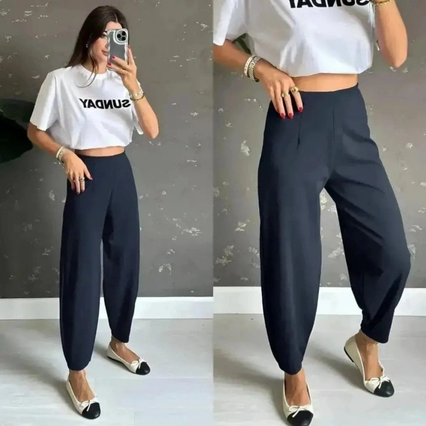 Biçomi Kadın Krep Kumaş Balon Pantolon