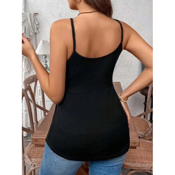 Biçomi Kadın önden çapraz Askılı Uzun Vıskon Bluz