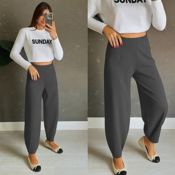 Biçomi Kadın Yüksek Bel Krep Pantolon