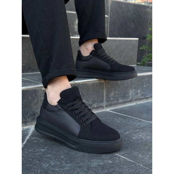 BİÇOMİ KB-046 Kuback Siyah Paraşüt Siyah Yüksek Taban Günlük Spor Ayakkabı