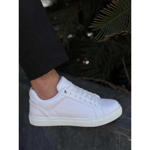 BİÇOMİ KB-BX1  Kuback Beyaz Cilt Yüksek Beyaz Taban Günlük Erkek Ayakkabı
