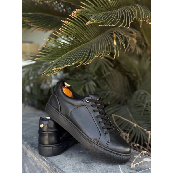 BİÇOMİ KB-BX1  Kuback Siyah Cilt Yüksek Siyah Taban Günlük Erkek Ayakkabı