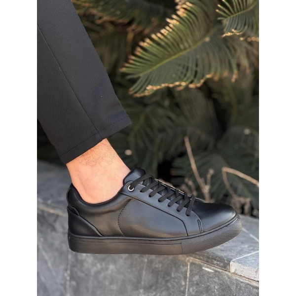 BİÇOMİ KB-BX1  Kuback Siyah Cilt Yüksek Siyah Taban Günlük Erkek Ayakkabı