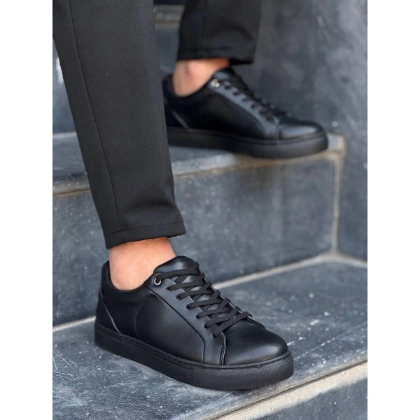 BİÇOMİ KB-BX1  Kuback Siyah Cilt Yüksek Siyah Taban Günlük Erkek Ayakkabı