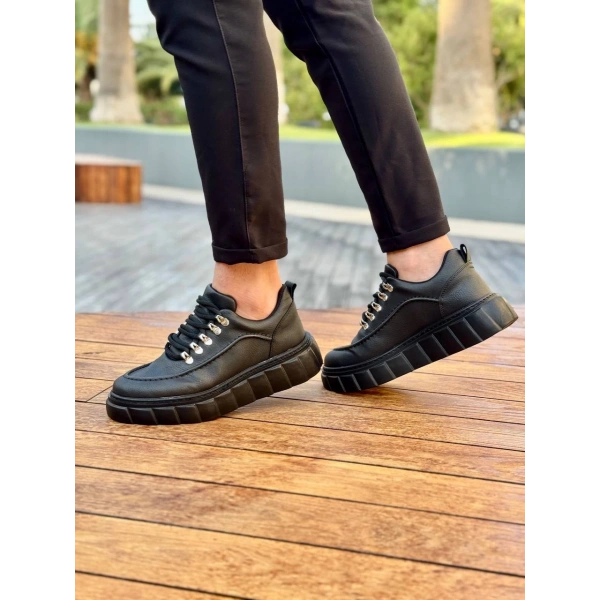 BİÇOMİ KB-X10 Kuback Kömür Cilt Yüksek Taban Günlük Spor Ayakkabı