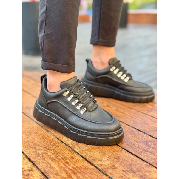 BİÇOMİ KB-X10 Kuback Kömür Cilt Yüksek Taban Günlük Spor Ayakkabı