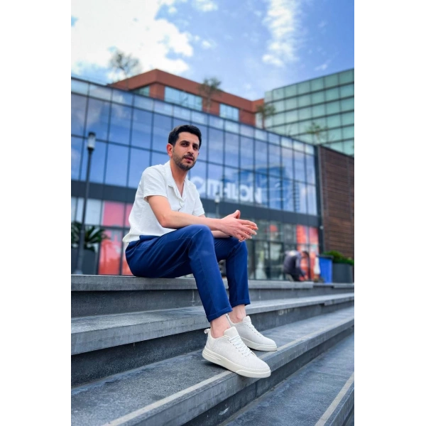 BİÇOMİ KB-X204 Kuback Bej Keten Bej Yüksek Taban Günlük Erkek Spor Ayakkabı