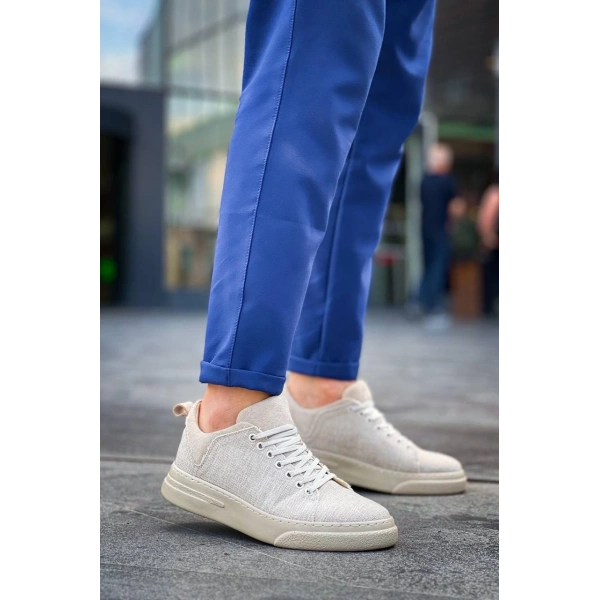 BİÇOMİ KB-X204 Kuback Bej Keten Bej Yüksek Taban Günlük Erkek Spor Ayakkabı
