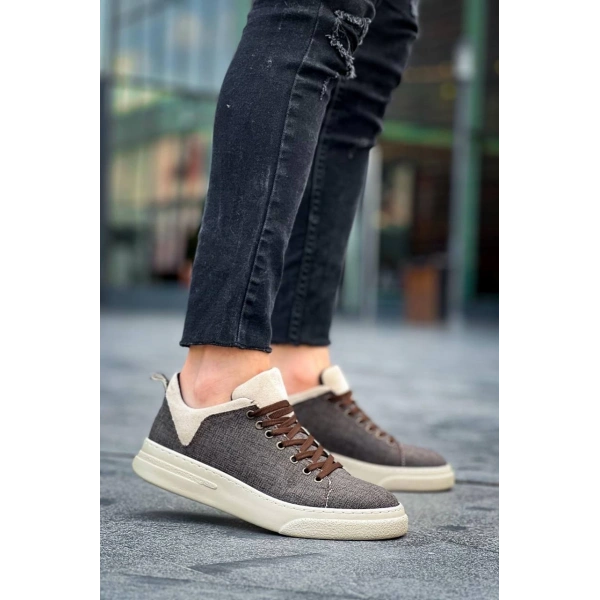 BİÇOMİ KB-X204 Kuback Taba Bej Keten Bej Yüksek Taban Günlük Erkek Spor Ayakkabı
