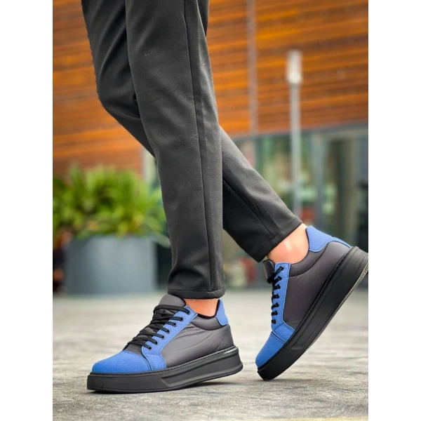 BİÇOMİ KB-X46 Kuback Siyah Sax Mavi Yüksek Siyah Taban Günlük Spor Ayakkabı