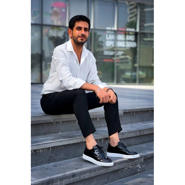 BİÇOMİ KB-X5 Kuback Siyah Rugan Günlük Erkek Ayakkabı