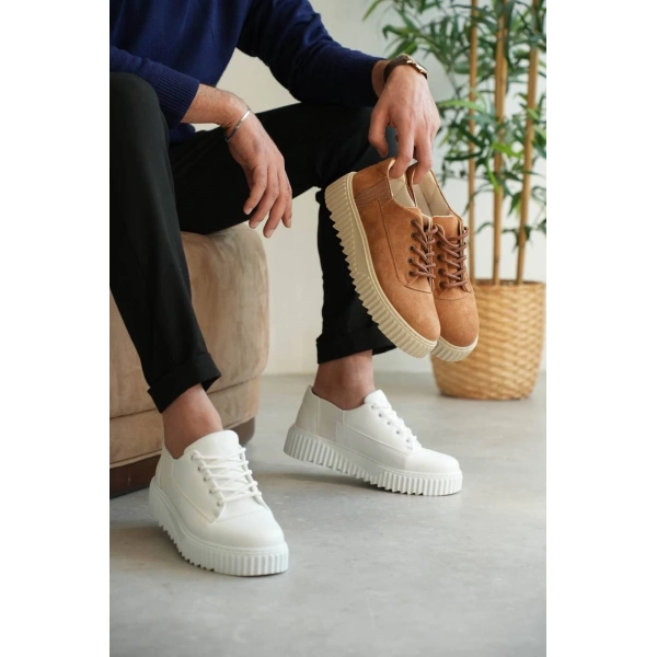 BİÇOMİ KB-X516 Kuback Beyaz Cilt Günlük Erkek Ayakkabı