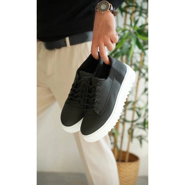 BİÇOMİ KB-X516 Kuback Siyah Cilt Günlük Erkek Ayakkabı