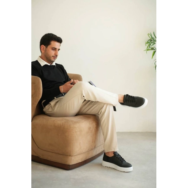 BİÇOMİ KB-X516 Kuback Siyah Cilt Günlük Erkek Ayakkabı